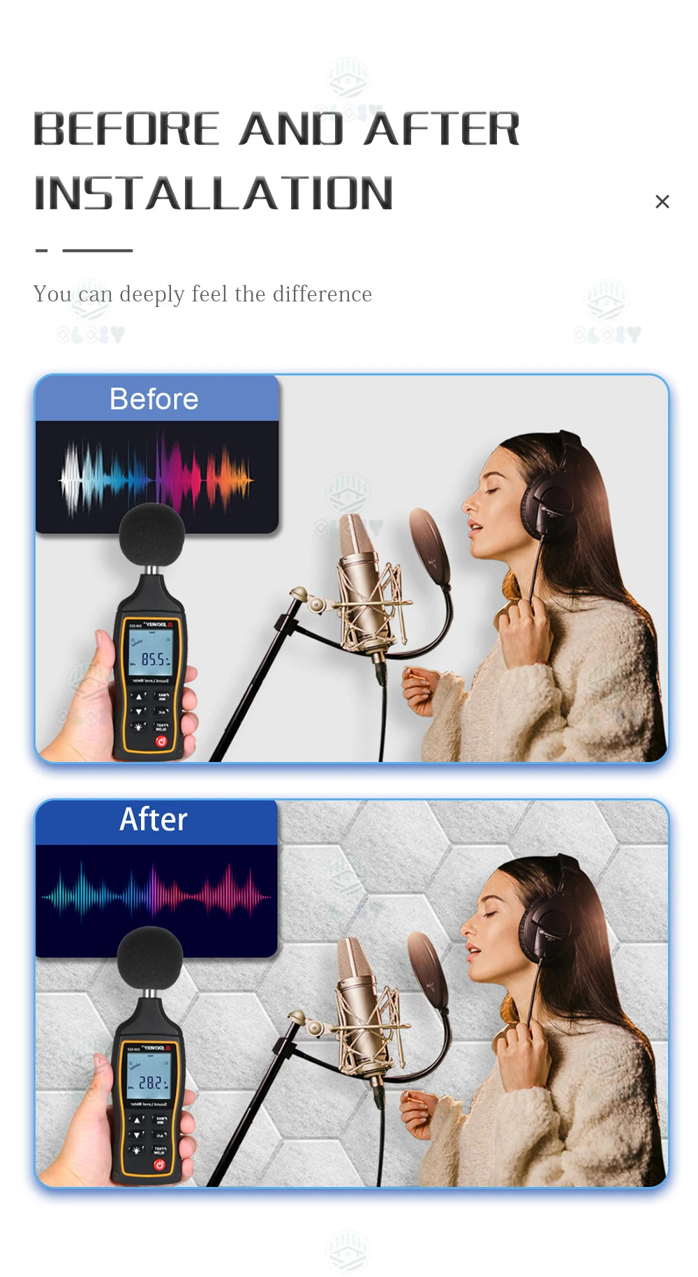 Sound Absorbing Wall Panels Hexagon 6 Pcs Bedroom Acoustic Insulation Sound-absorbing Panels Decor Acoustic Absorption Panel