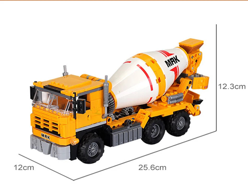 HUIQIBAO Engineering Truck Building Blocks Vehicle Excavator Bulldozer Crane Car Bricks City Construction Toys For Children Boys