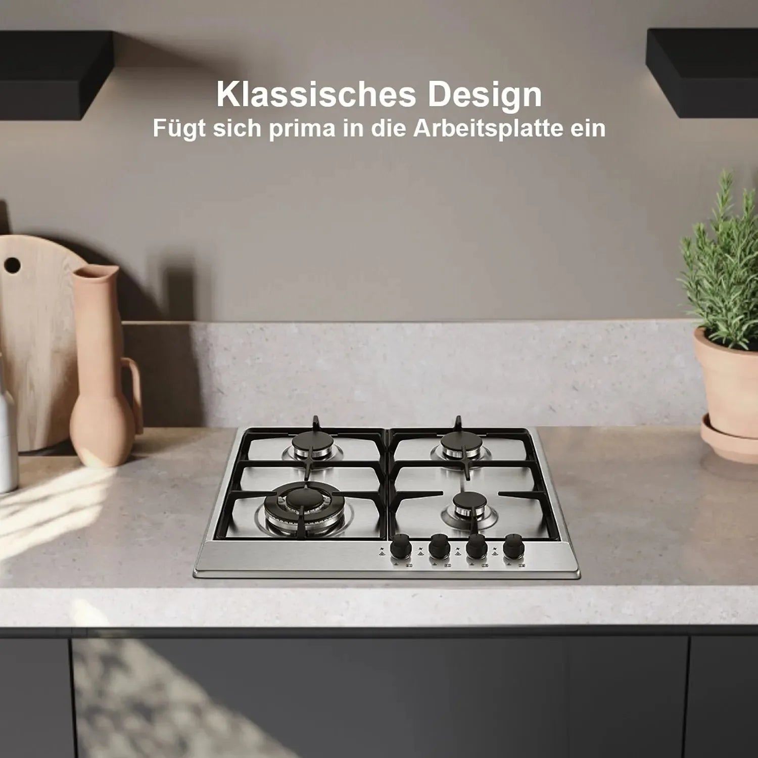 TopStrong 4 Burner Stainless Built-in Stove Natural Gas Propane Gas NG/LPG Gas Hob YYEUGCT-S04.