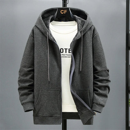 Big Size Hoodie Men Hood Long Sleeve Sweatshirt Male Zip-up Loose Cotton Fleece-lined Casual Top Zipper Large Fat Plus 10XL 12XL