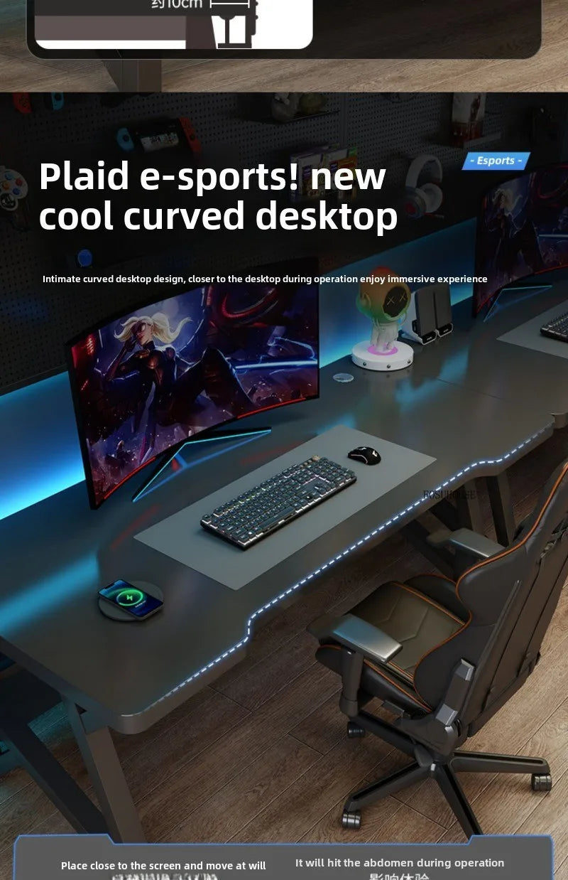 Moderne Doppel-Computertische für Zuhause, Desktop, E-Sport, Gaming-Tisch, Schlafzimmer, einfacher Schreibtisch, Studenten-Studientische, Büromöbel