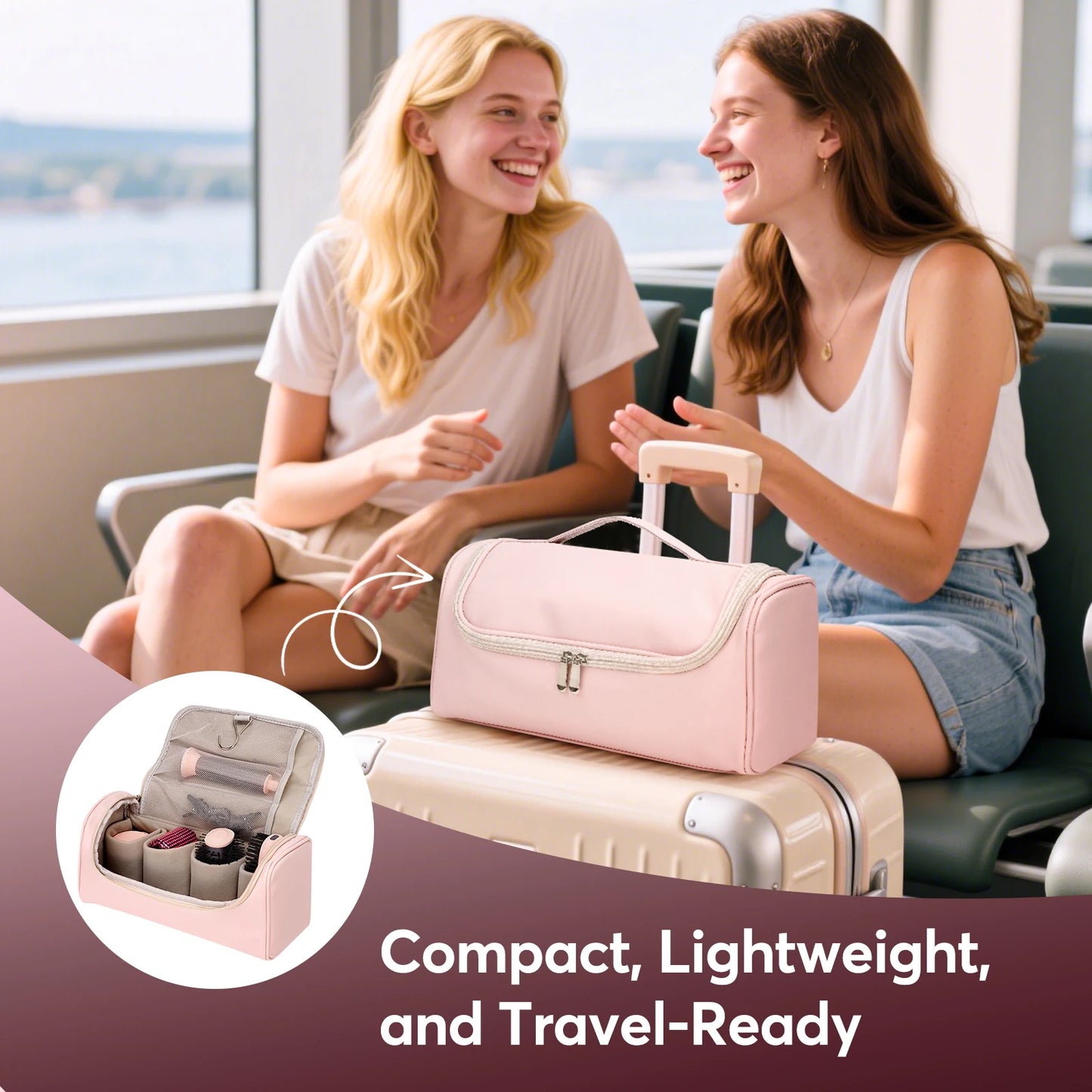 5 in 1 Hair Styler with Travel Bag Air Wrap 1200W Hair Dryer Straightening & Blow Dryer Brush for Multiple Styling Home Hotel