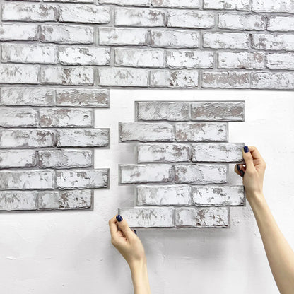 10 Pcs 3D Wall Panel Peel and Stick, 3D Brick Wall Sticker, Kitchen Adhesive Sticker, Tiles Stickers Waterproof