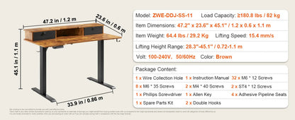 SucceBuy Elektrischer Stehpult, höhenverstellbarer Stehpult mit doppeltem Schutzsystem, hohe Tragfähigkeit für das Heimbüro