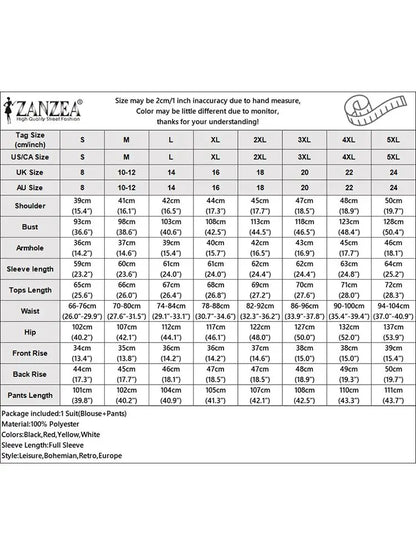 Elegant Autumn Women Matching Sets Long Sleeve Shirt Wide Leg Pants ZANZEA Casual Solid OL Work Suit Tracksuits Holiday Outfits.