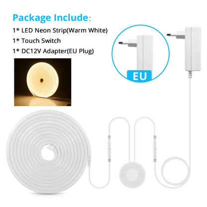 DC 12V Neon Light LED Strip Penetrable Wood Hand Sweep Touch Sensor Switch Dimmable Neon Rope Tube Lamp DIY Home Garden Decor.