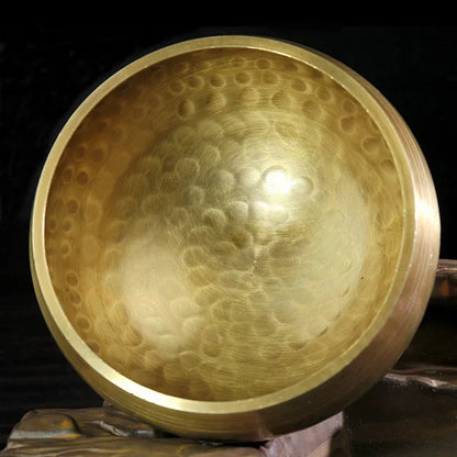 Authentic Handmade Tibet Singing Bowl Nepal Brass Meditation Sound Bowl for Yoga Chakra Healing Relaxation with Leather Striker.
