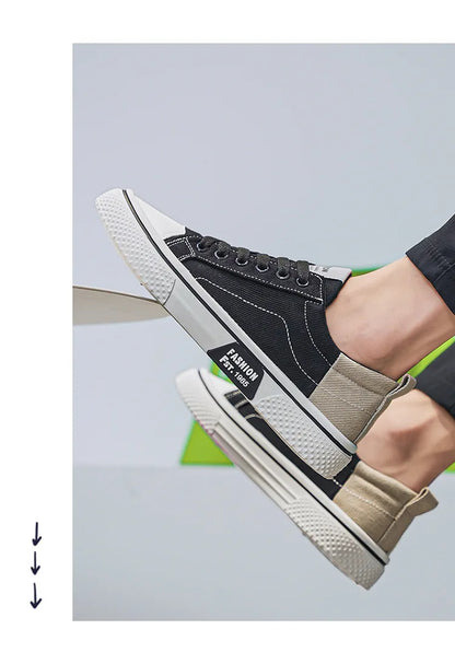 Atmungsaktive Herren-Skateschuhe aus Segeltuch mit weicher Sohle, lässige Turnschuhe, trendige, vielseitige, leichte, rutschfeste Slip-On-Sportschuhe, Größe 37–48