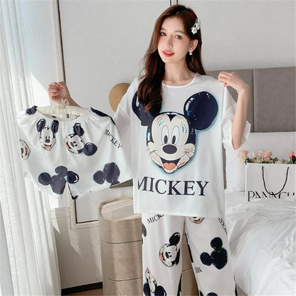 3 Teile/satz Damen Pyjamas Freizeit Sommer Homewear Set süße Pyjamas Minnie Cartoon Pyjama.