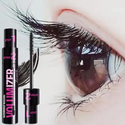1pc Black Waterproof Curled Lashes 2-in-1 Long-lasting Natural Quick Drying Mascara Lengthens Eyelashes Female Makeup Косметика.