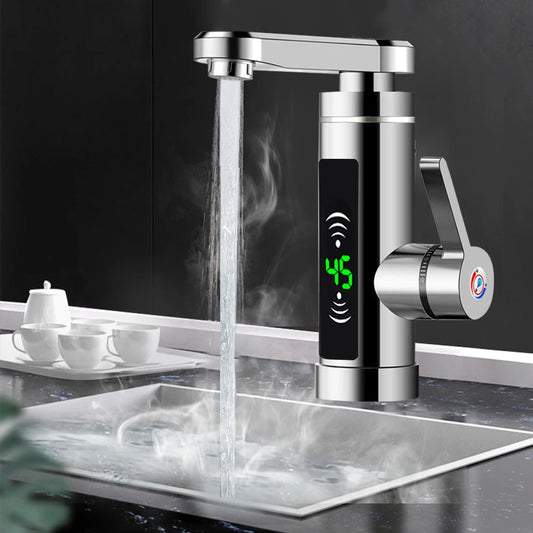 Electric Kitchen Faucet, 3000W Instant Heating, 360° Rotatable Spout, Stainless Steel & ABS, Hot & Cold Water