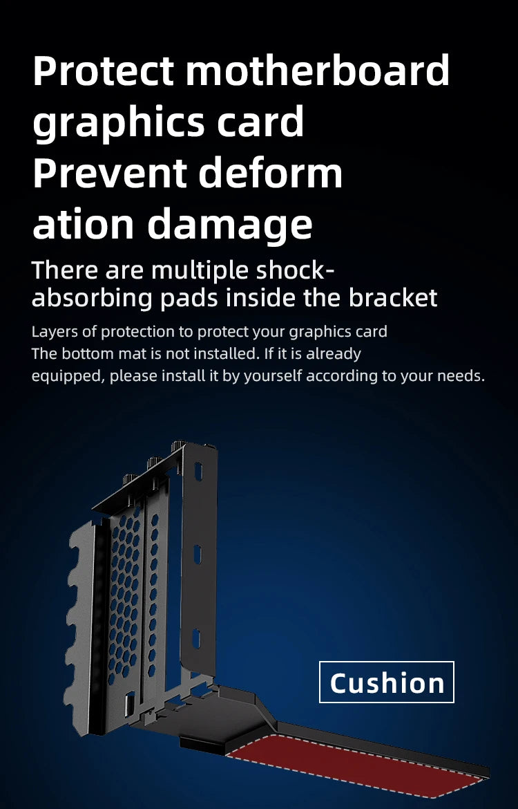 TEUCER L-Z3 GPU Vertical Mounting Bracket Kit, PCIe 4.0 X16 Riser Cable 200mm, Graphics Card Steering Mounting Bracket.