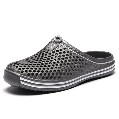 YRZL Mens Sandals Light EVA Summer Casual Shoes Hole Shoes Clogs Lovers Home Garden Outdoor Big Size 45 Male Beach Flat Slippers