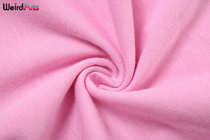 Weird Puss Casual Sporty 2 Piece Set Women Letter Embroidery Crop Tops+Side Tassel Straight Pants Matching Streetwear Tracksuits