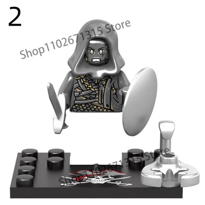 Movies Pirates Of The Caribbean Jack Sparrow Classic Movie Figures Head accessories Building Blocks Toys For Children