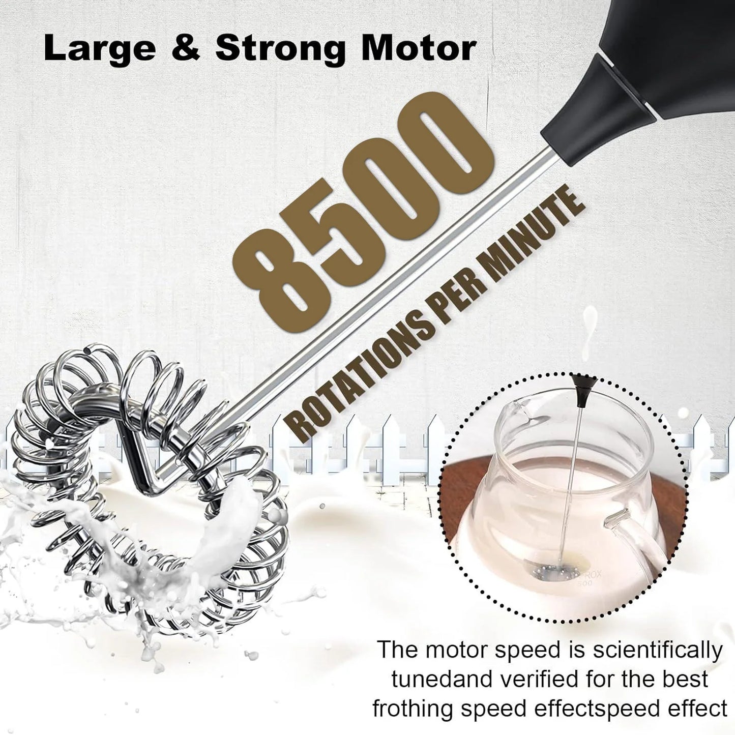 MINI Milk Frother USB Rechargeable 3 Speeds Foam Maker Coffee Whisk Mixer Electric Handle Blender Egg Beater.