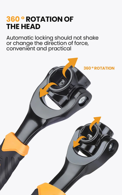 AIRAJ Schraubenschlüssel, 52-in-1-Werkzeugstecknuss, funktioniert mit Universal-Ratsche, Spline-Schrauben, Hülsen-Rotationswerkzeug, 360-Grad-Multifunktions-Handwerkzeug