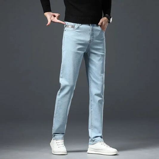 2 Colors Autumn Vintage Distressed Stretch Men Baggy Straight Jeans Fashion Korean High Street Denim Pants Streetwear Male Cargo.