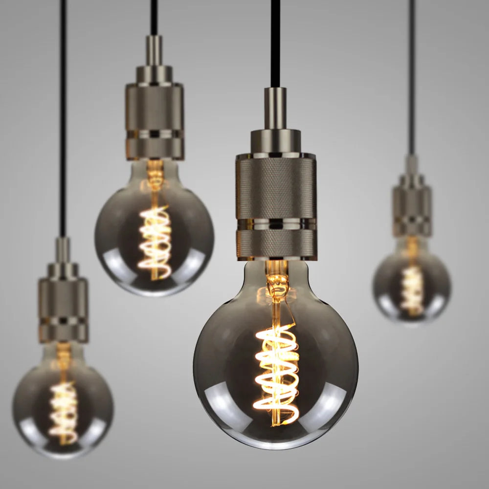 TIANFAN Led Bulbs Vintage Light Bulb ST64 G80 G95 Long Tube Edison Bulb 4W Dimmable 220/240V E27 Smoke Glass 2700K Warm White