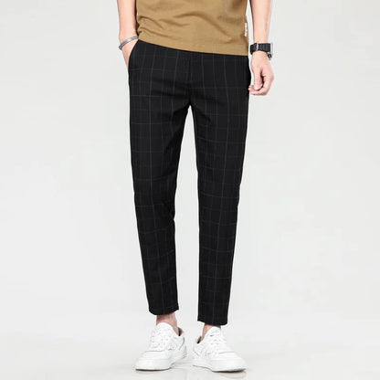 Neue karierte Mode Europa und die Vereinigten Staaten Stil Herrenhosen Business Casual Travel Slim Hosen bequem und vielseitig
