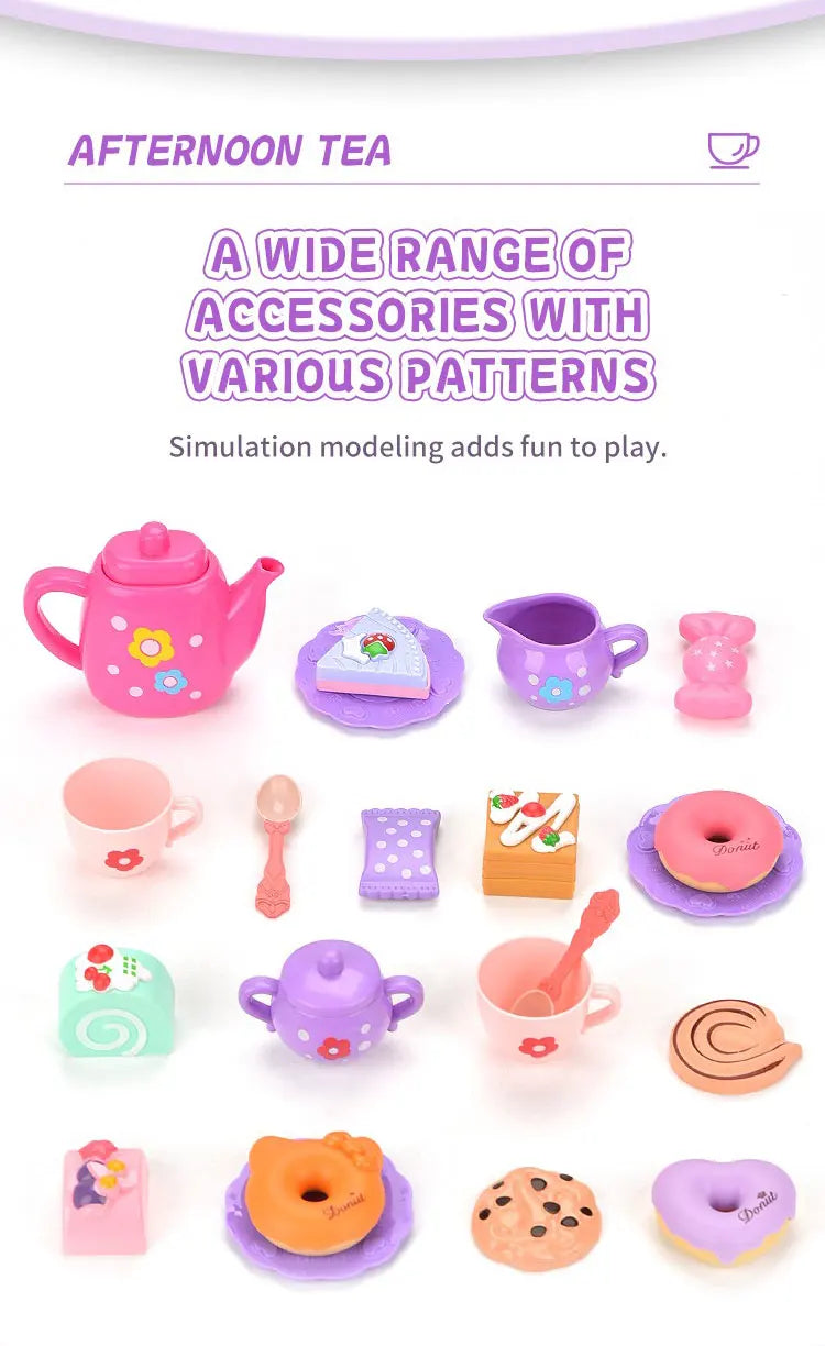 Kids Tea/Pastry Set Toy Simulation Pretend Play Food Playset for Children Montessori Toddler Children Gift Kitchen Girl.