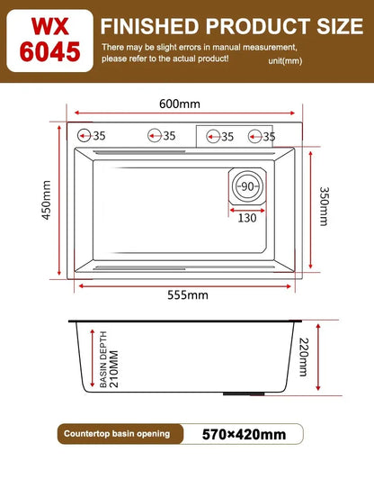 Kitchen Sink Stainless Steel Large Single Slot Multifunctional Tank Wash Basin With Waterfall Faucet Lowe Price