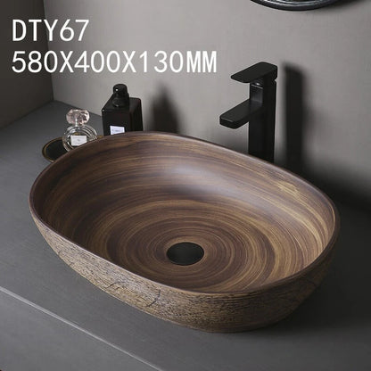 Modernes Badezimmerwaschbecken im nordischen Stil zum Waschen von Händen und Gesicht, minimalistisches Design, individuell gestaltet