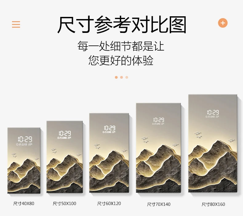 Wohnkultur LED Lichter Digital Display Wanduhr Wohnzimmer Wand Dekoration Hängen Malerei Digitale Elektronische Uhr