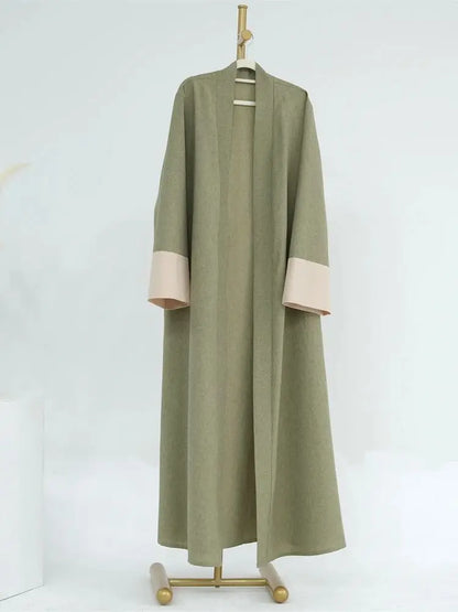 Ramadan Eid Open Linen Abaya Kimono Turkey Islam Muslim Modest Kaftan Dress Prayer Clothes For Women Kebaya Robe Femme Musulmane.