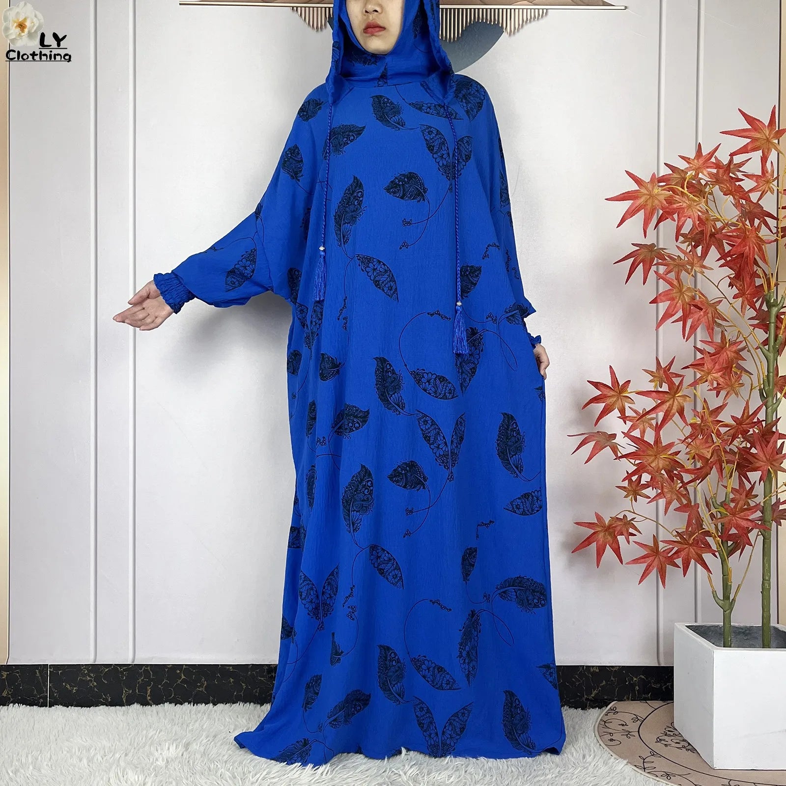 2025Hot Sales New Ramadan Muslim Double Hat Women Abaya Prayer Garment Islam Turkey Arabic Femme Abaya Prayer Kaftan Loose Robes.