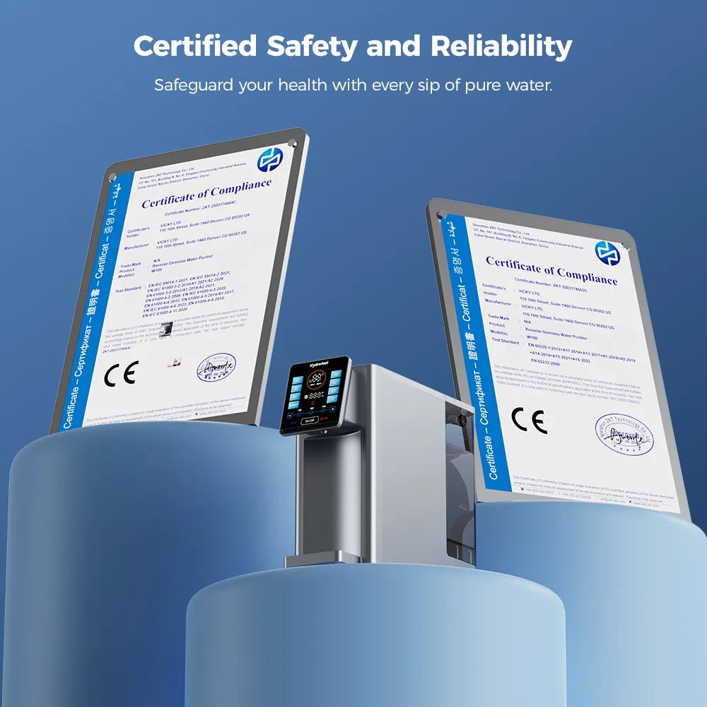 Hydrofast W100 Countertop Water Purifier,Food-Grade Materials,Hot & Ambient Water,8 Temperatures,Comprehensive UV Sterilization.
