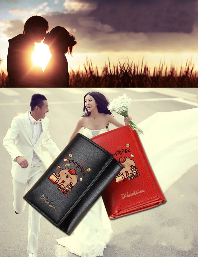 New Mini Short Tri-Fold Ladies Wallet Adorable Compact Feminine Wallet for Women.