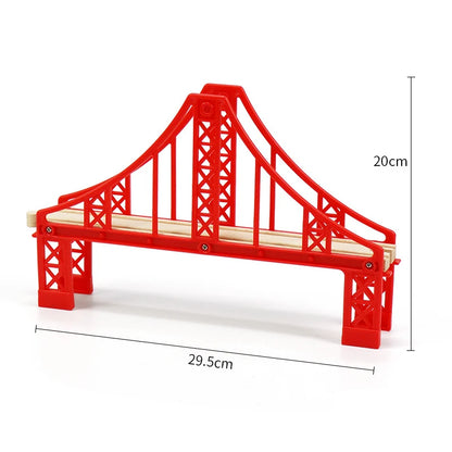 Train Tracks Wood Parts Railway Rails Racing Track Railway Bridge Fit Thomas Wooden Train Connector Children Toys Gifts For Kids.