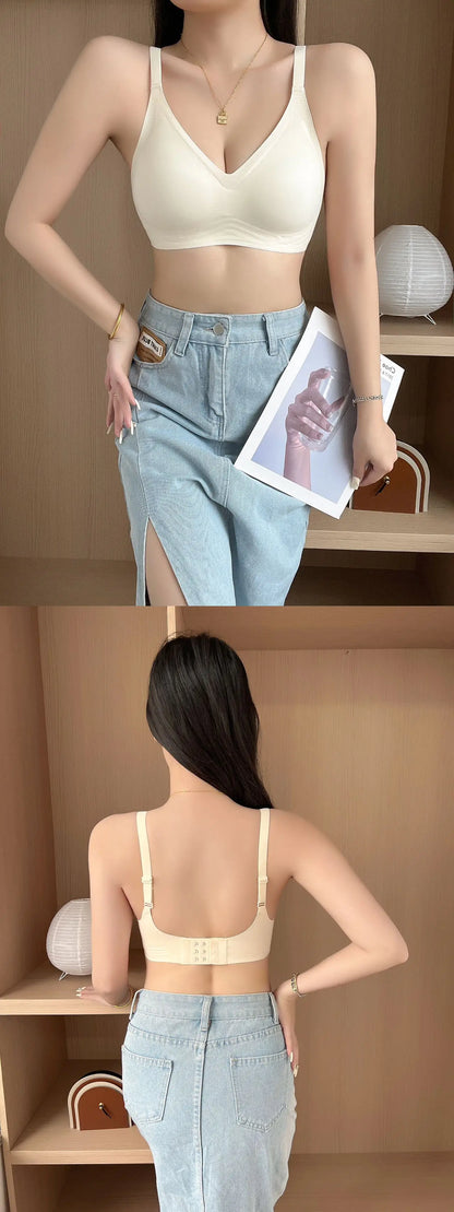 Small breast seamless bra Women's small breast push-up comfortable non-underwire soft support closed breast bra