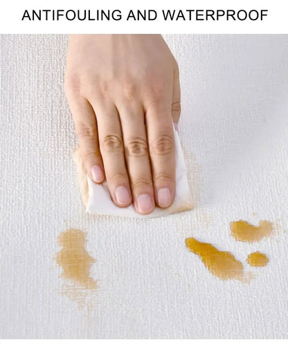 10 m 3D verdickte selbstklebende Tapete Leinen schlicht Kieselalgen Schlamm Wandaufkleber Farbe Dekor Renovierung Antikollision Home Decor