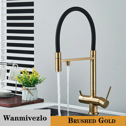 Wanmivezlo Kitchen Water Filter Faucet Dual Spout Pure Drinking Water Mixer Tap Rotation Water Purification Taps