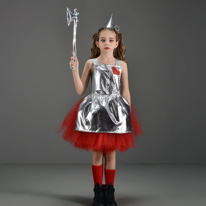 Kinder Mädchen Halloween Kostüm Zauberer von Oz Vogelscheuche Zinn Mann Löwe Hexe Prinzessin Tutu Kleid Rollenspiel Party Bühne Kleid Outfit.