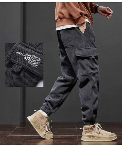 Spring Autumn New Style Elastic Waist Casual Pants for Men Stretch Straight Drawstring Harem Jogging Sports Long Pants Male.