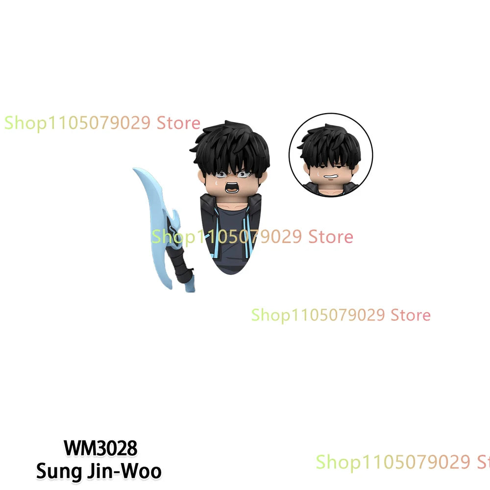 WM6220 WM6221 Anime Cartoon TV Toy Sung Jin Woo Solo Leveling Man S Hunter Level Up Building Blocks for Kids Collect Toys Gift.