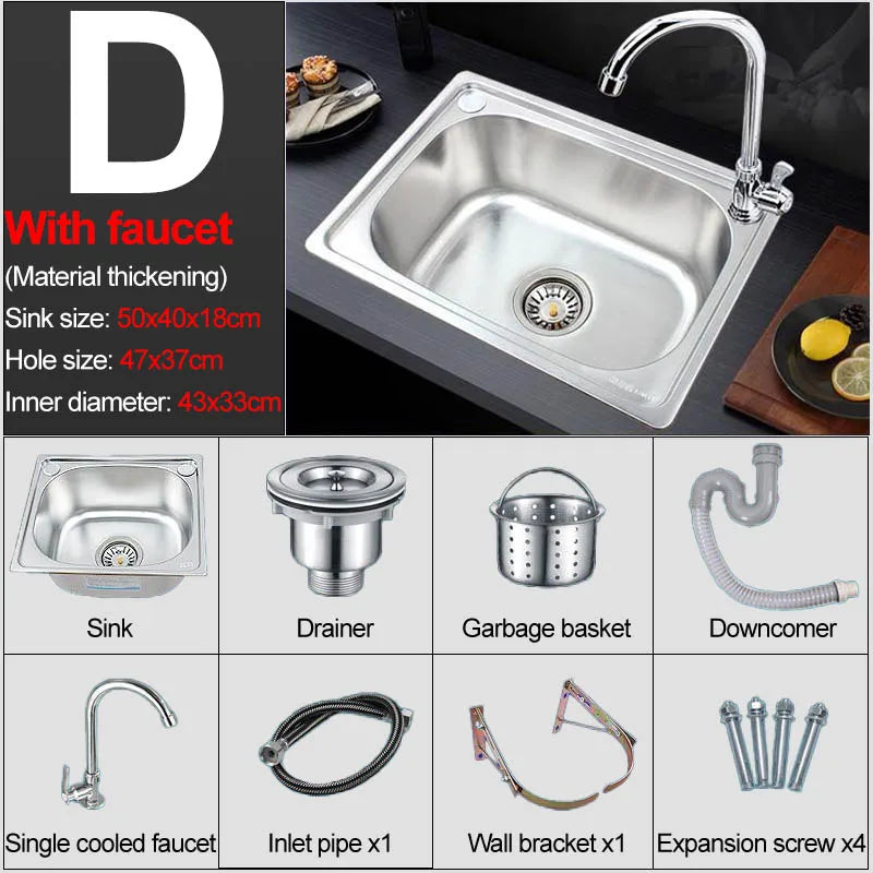 Verdickter Einzelschlitz aus Edelstahl 304 mit Halterung zum Aufhängen an der Wand, Waschbecken, Balkonbecken, Küchenwaschbecken, Waschbecken