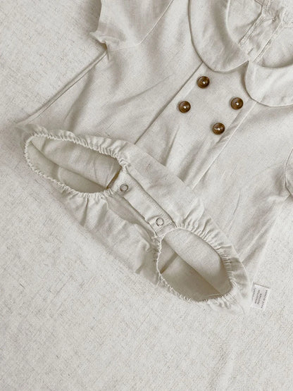 Sommer Kleinkind Kinder Streifen Body Jungen Lose Turndown Kragen Overall Mädchen Baby Dünne Crawlwear Onesie Kleidung Ein Stück