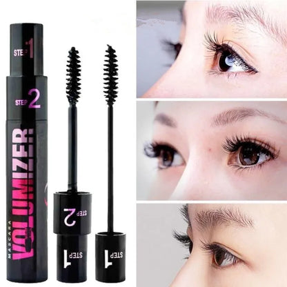 1pc Black Waterproof Curled Lashes 2-in-1 Long-lasting Natural Quick Drying Mascara Lengthens Eyelashes Female Makeup Косметика.