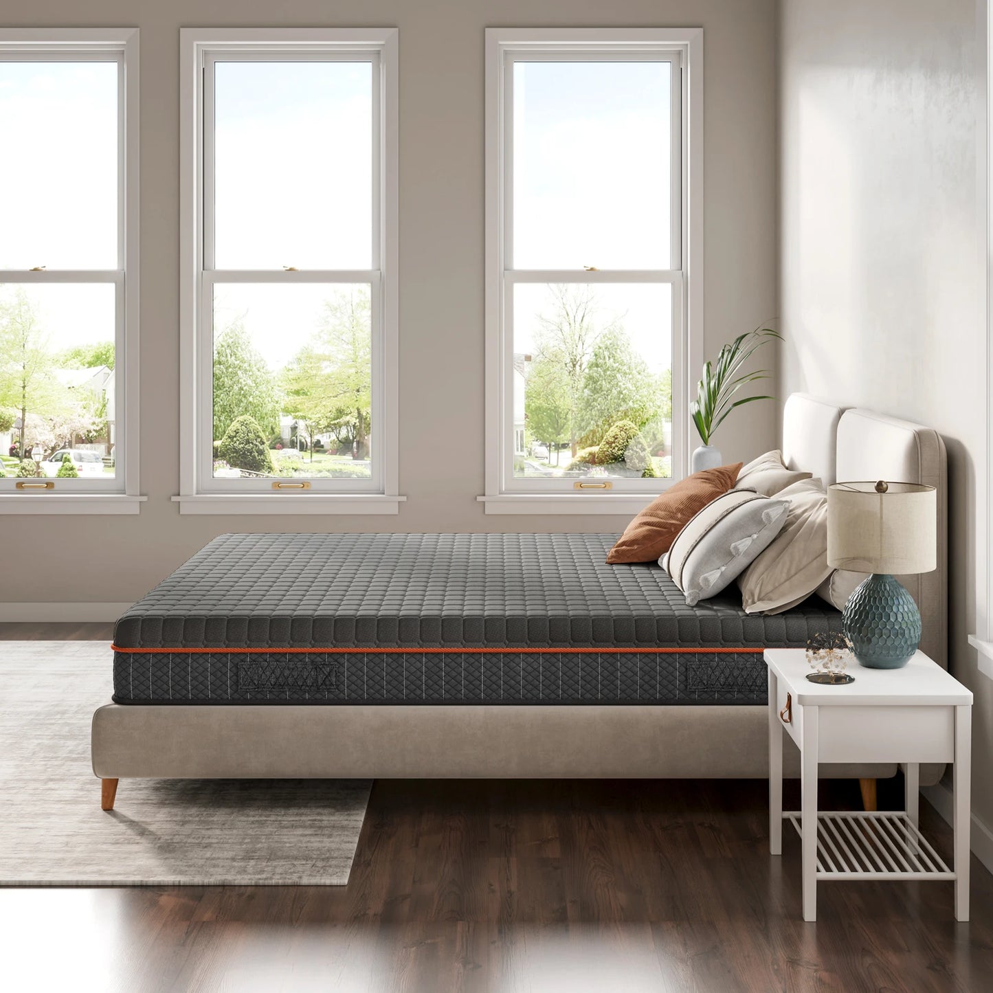 Vesgantti Memory Foam-Matratze, Grau, Dicke 16/18/26 cm, Gel-Memory-Schaum-Matratze, Zoned Support hält Sie ausgerichtet