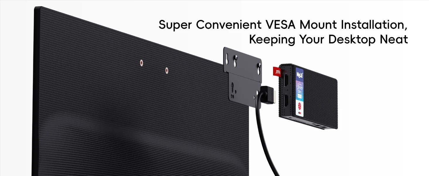 MeLE PCG02 Pro Fanless MINI PC Stick N100 8G 256G Mini Computer Dual HDMI,4266MHz LPDDR4,WiFi5 Gigabit Ethernet,USB Type-C PD3.0.