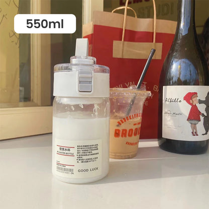 Plastic Water Bottle Water Cup with Lifting Rope Simple Large Capacity Leakproof Drop Resistant and Transparent Water Bottle.