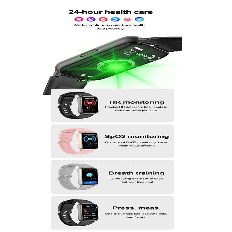 2025 New Grade Nursing Smart Watch AMOLED Blood Oxygen ECG + PPG Blood Pressure Body Temperature Bluetooth Health Smartwatch.