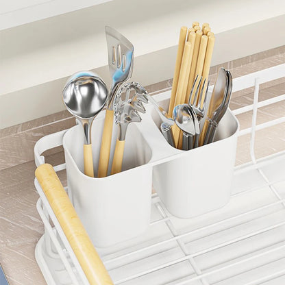 Countertop Kitchen Single-layer Plate Shelf Drain Bowl Rack Multi-functional Tableware Metal Storage Rack.