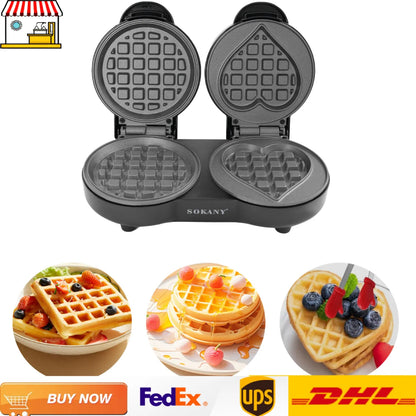 2-Slices Home Electric Waffle Maker| Non-stick Multi-function Breakfast Waffles Machine|Cooking Kitchen Appliances.
