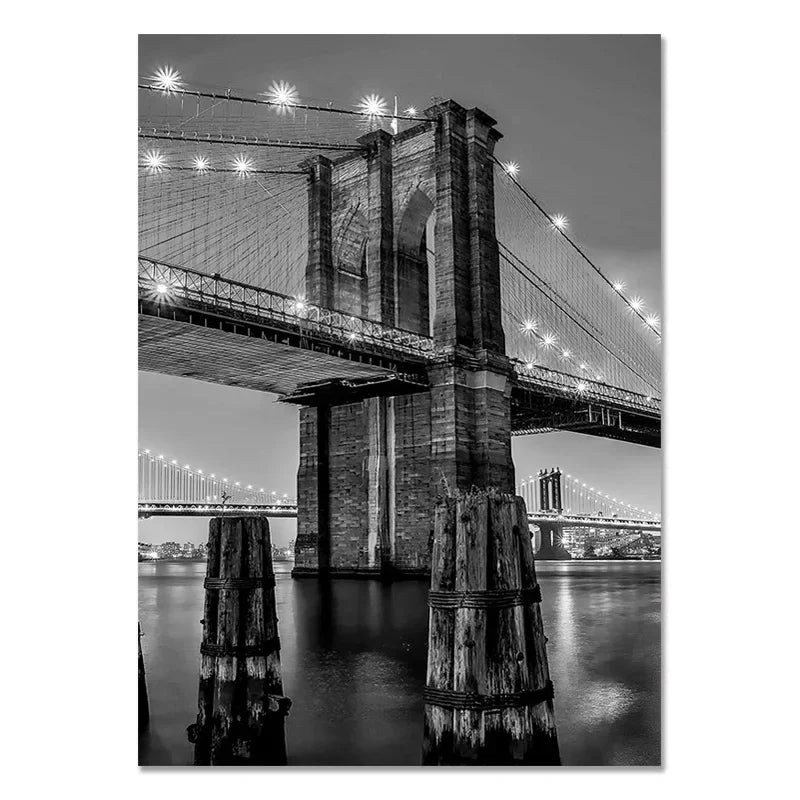 New York City Canvas Posters and Prints Black and White Wall Art Pictures Living Room Decoration Painting on The Wall Home Decor.