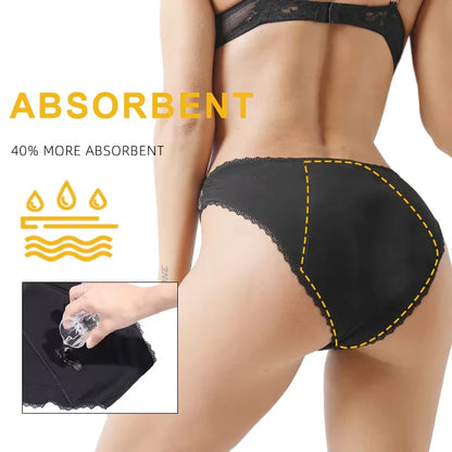 2pcs plus size Menstrual Panties 4 Layers Leak-proof Physiological Period Underwear Briefs Breathable Pants For Women.